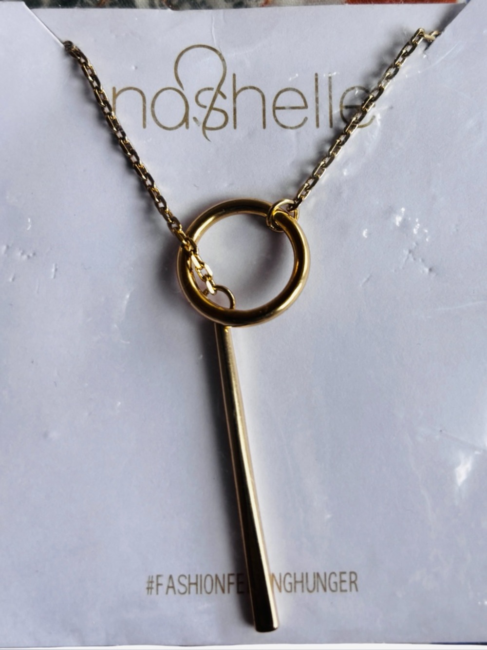 Nashelle Gold Lariat Necklace NWT - Picture 4 of 4